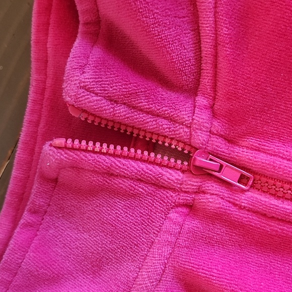Forever 21 Baby Phat hot pink velour half zip crop jacket hoodie plus size Y2K - Picture 4 of 6